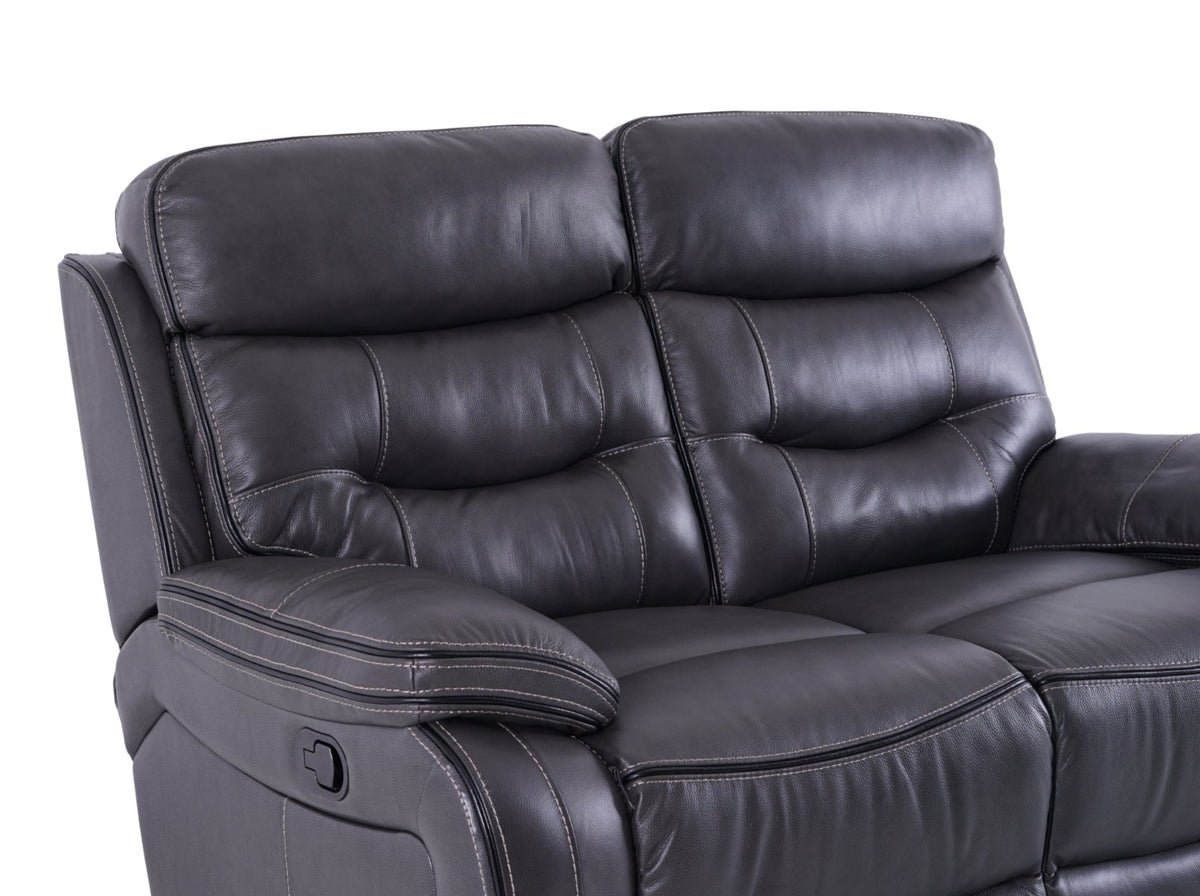 Noah Leather 2 Seater Recliner Sofa Graphite Grey - Dante Furniture - image 4