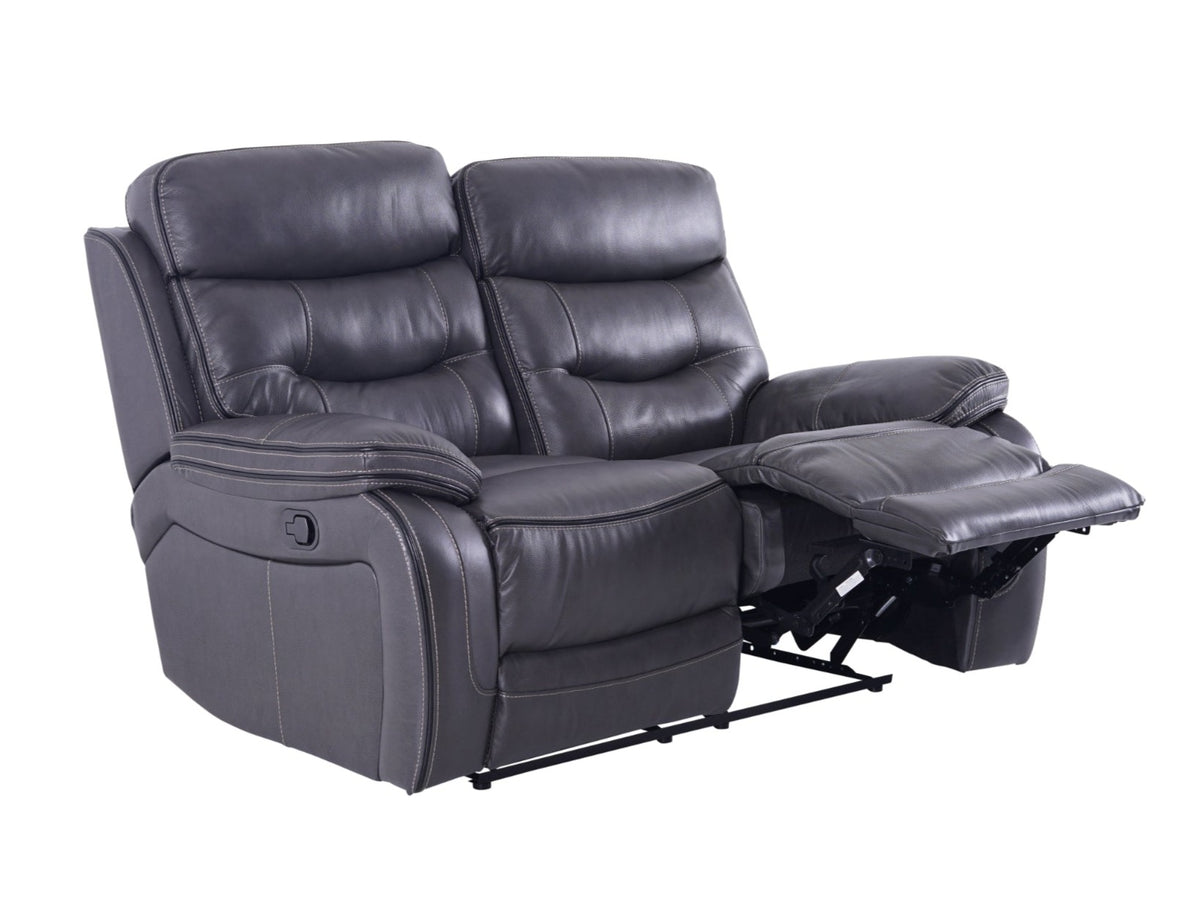 Noah Leather 2 Seater Recliner Sofa Graphite Grey - Dante Furniture - image 3