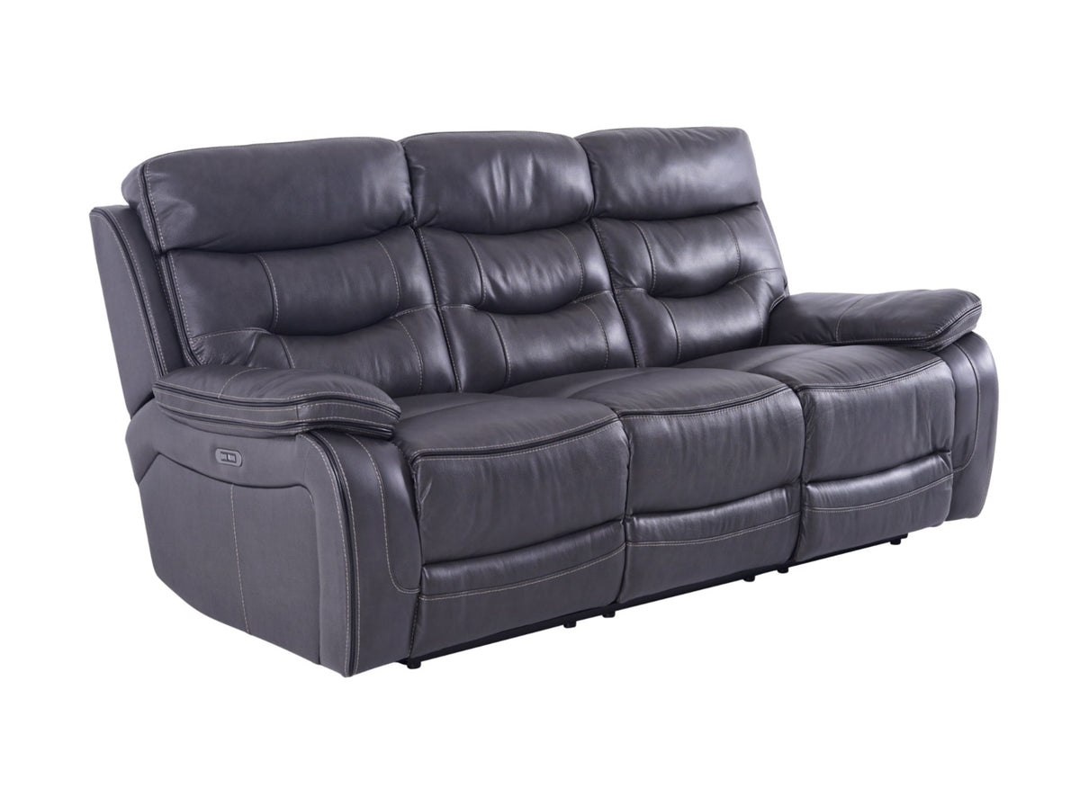 Noah Leather 3 Seater Recliner Sofa Graphite Grey - Dante Furniture - image 2