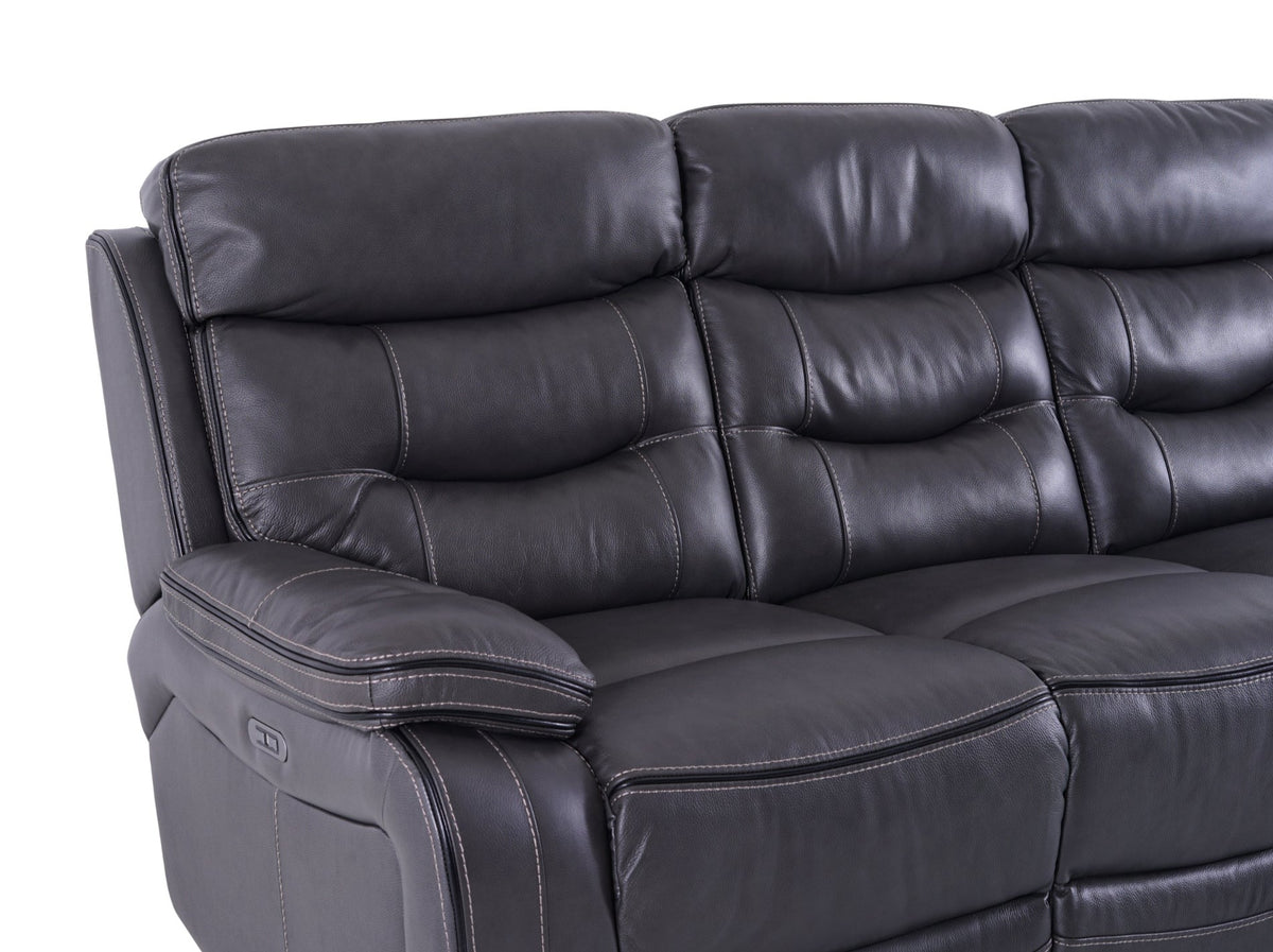 Noah Leather 3 Seater Recliner Sofa Graphite Grey - Dante Furniture - image 3