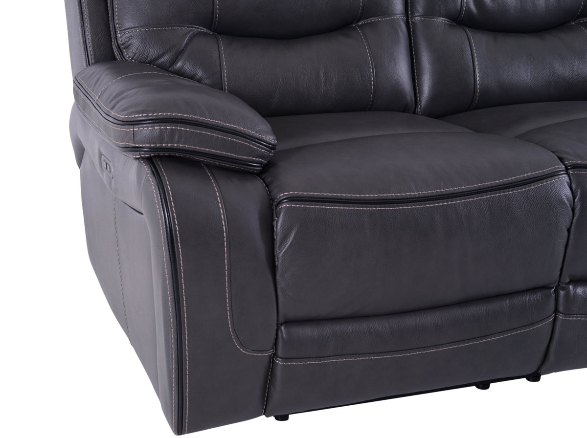 Noah Leather 3 Seater Recliner Sofa Graphite Grey - Dante Furniture - image 4