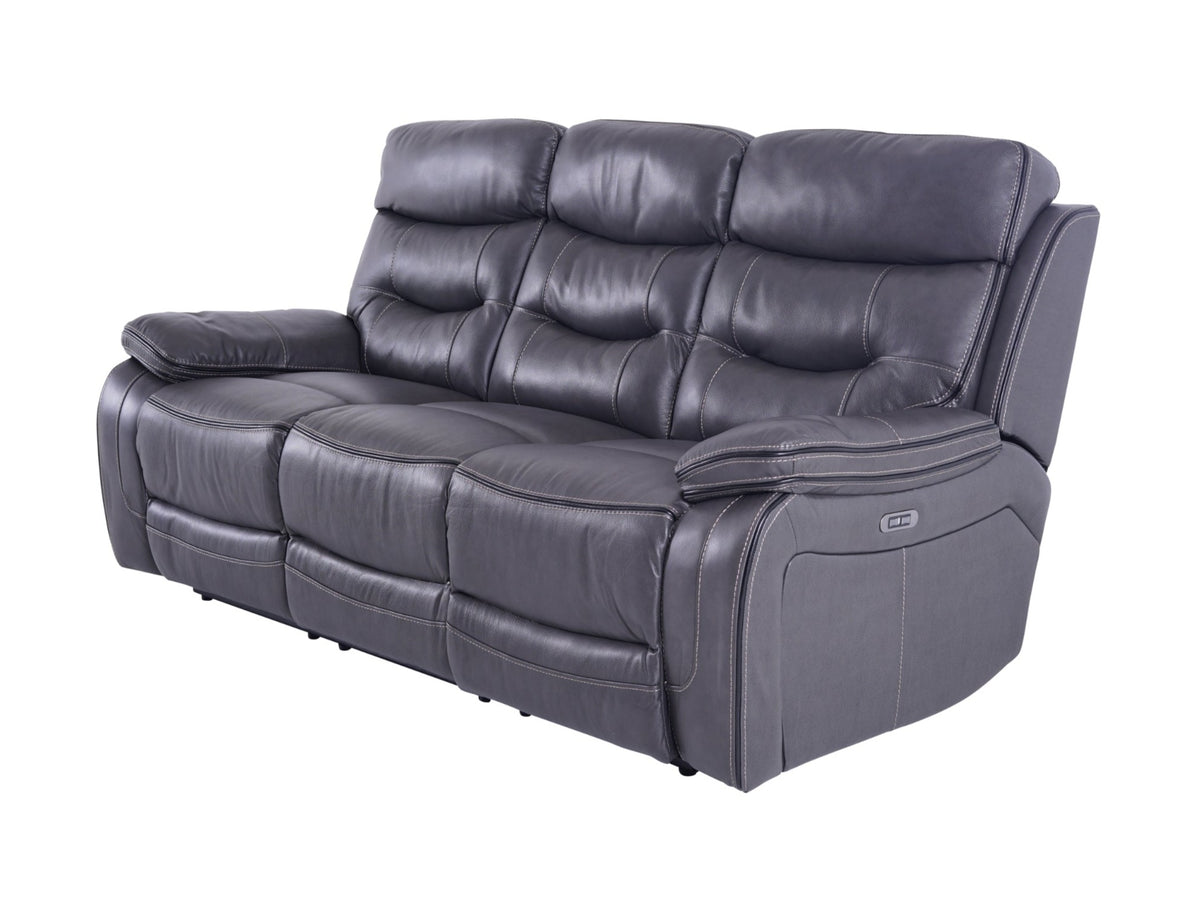 Noah Leather 3 Seater Recliner Sofa Graphite Grey - Dante Furniture - image 5