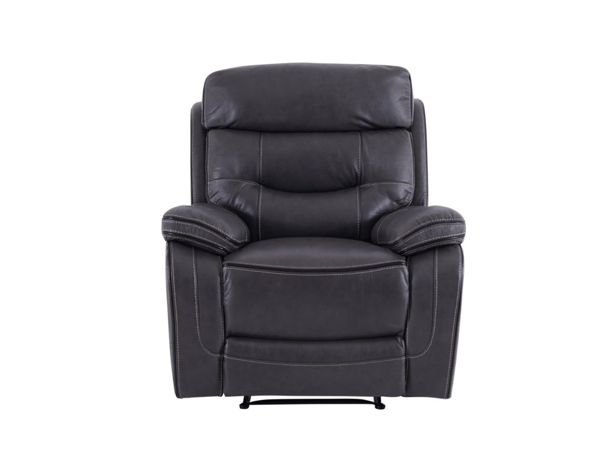 Noah Leather Recliner Armchair Graphite Grey - Dante Furniture