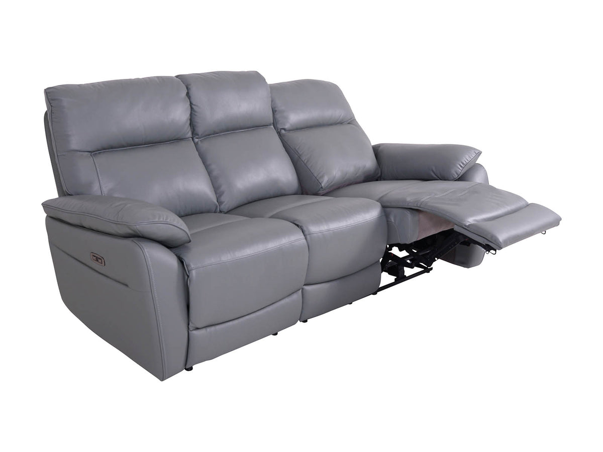 Salisbury 3-Seater Power Recliner Sofa Steel