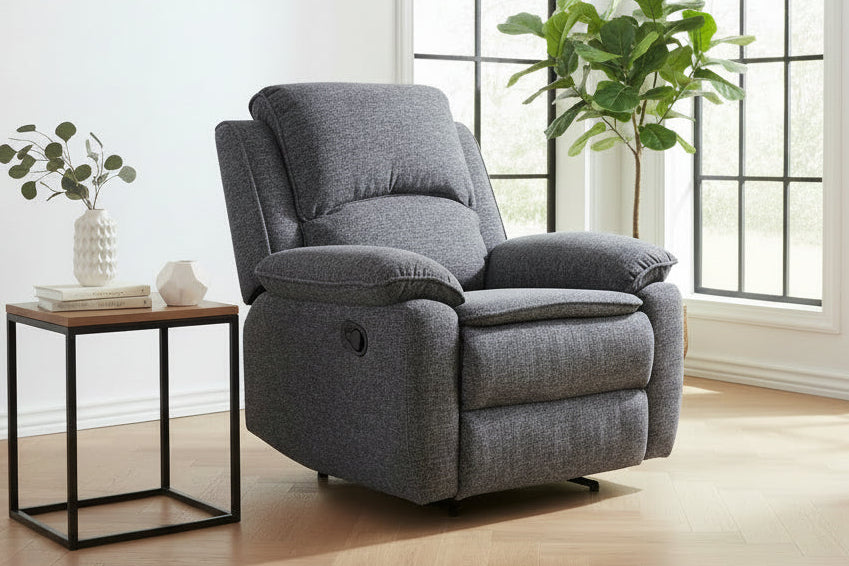 dante furniture bronte grey recliner armchair lifestyle picture
