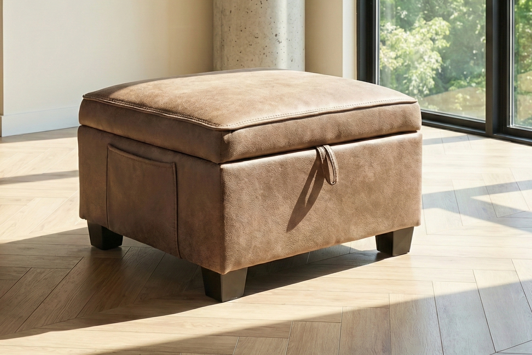 dante furniture monaco brown storage footstool