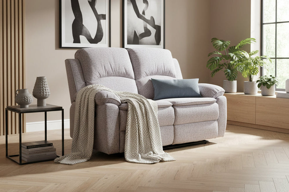 Bronte 2 Seater Recliner Sofa - Beige - Dante Furniture