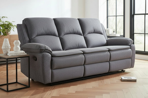 Bronte 3 Seater Recliner Sofa - Grey