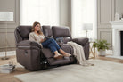 Monaco 2 Seater Console Recliner Sofa - Grey - Dante Furniture