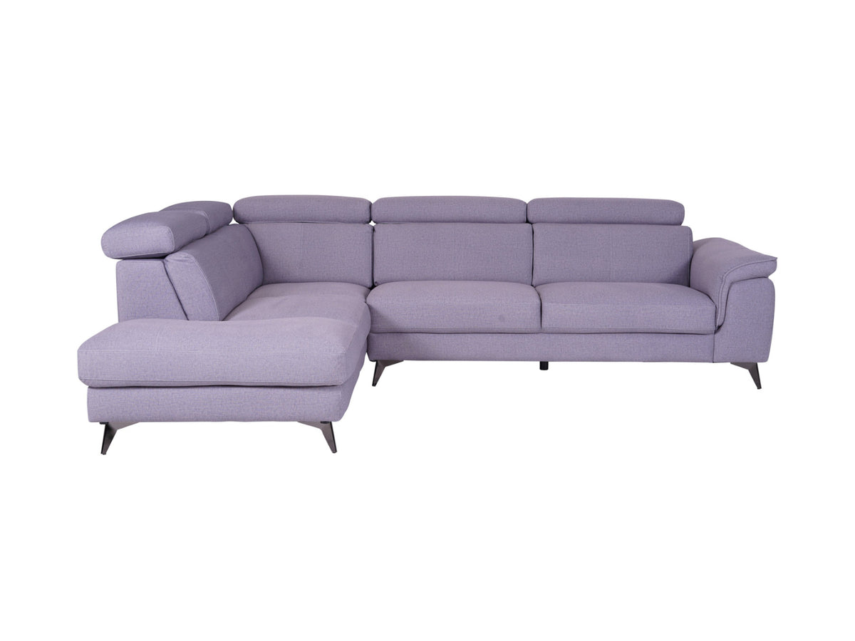 Matera Left Hand Facing Arm Open End Corner Sofa - Pearl Grey Fabric - Dante Furniture