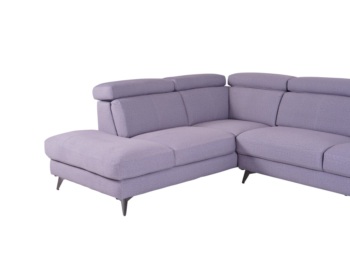 Matera Left Hand Facing Arm Open End Corner Sofa - Pearl Grey Fabric - Dante Furniture