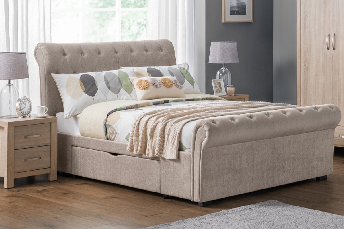 Fabric 2 Drawer Storage Bed