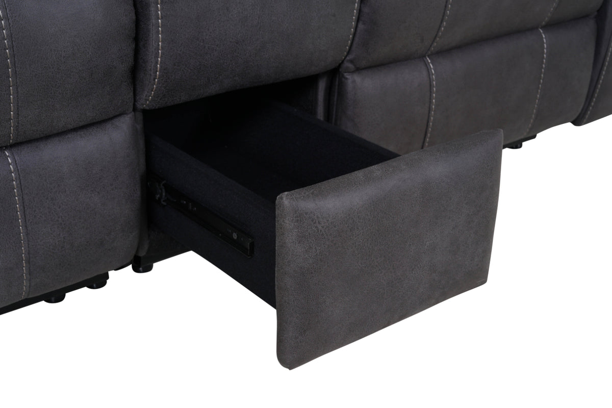 Vinson Pro smart sofa – hidden storage drawer open