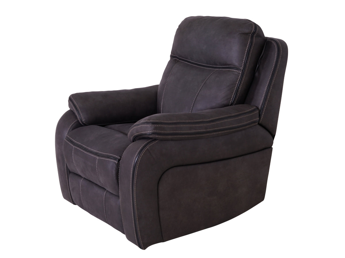 Vinson Pro slate grey power recliner armchair – angled view