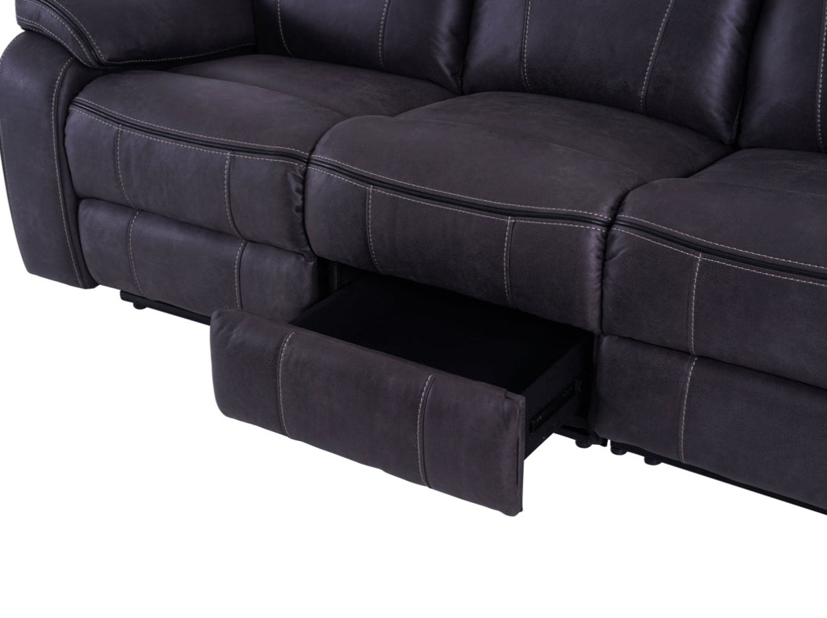 Vinson Pro 3 seater smart sofa – hidden storage drawer open