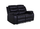 Roma 2 Seater Recliner - Black - Dante Furniture