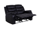 Roma 2 Seater Recliner - Black - Dante Furniture