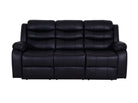 Roma 3 Seater Recliner - Black - Dante Furniture