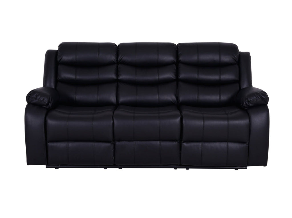 Roma 3 Seater Recliner - Black - Dante Furniture