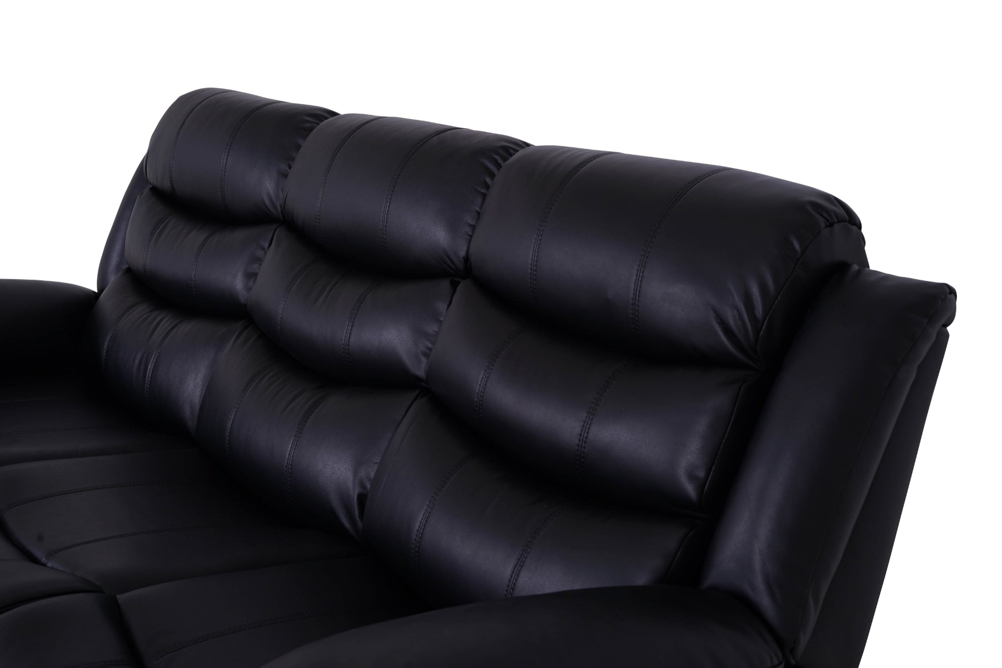 Roma 3 Seater Recliner - Black - Dante Furniture