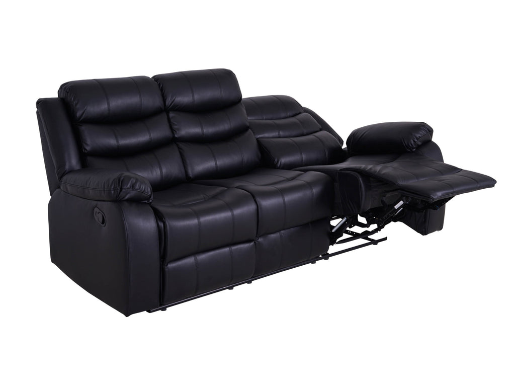 Roma 3 Seater Recliner - Black - Dante Furniture