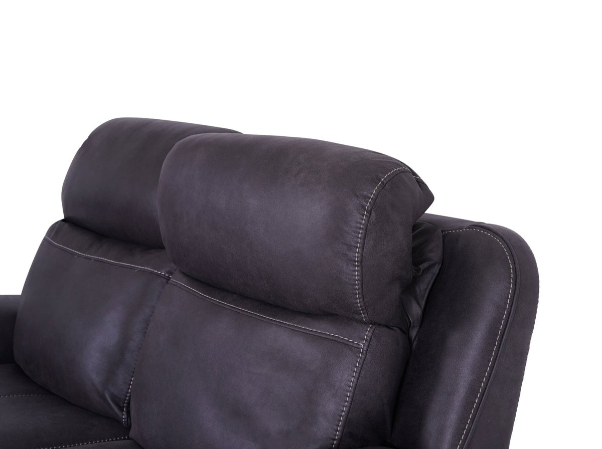 Eiger Grey 2 Seater Sofa Power Recliner - Dante Furniture