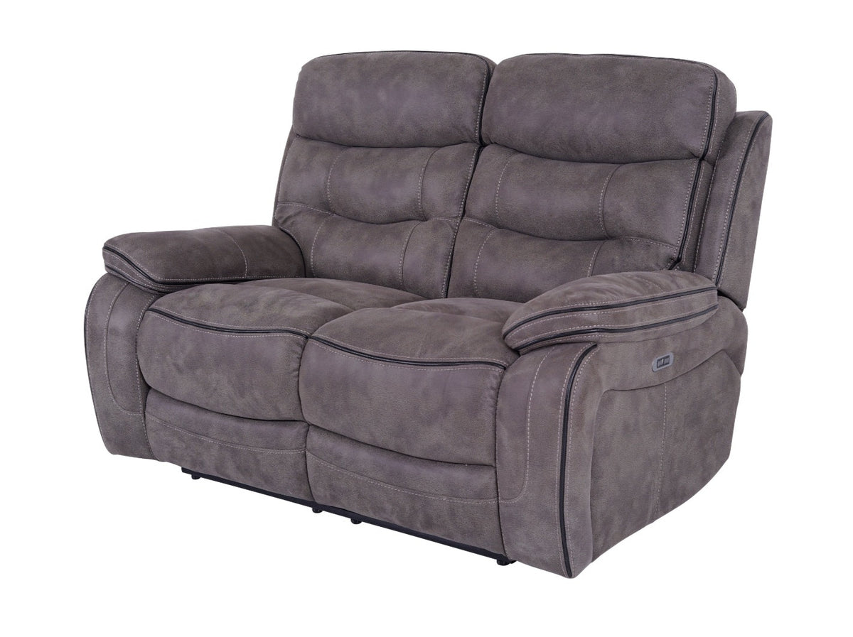 Noah grey 2 seater recliner sofa – angled view