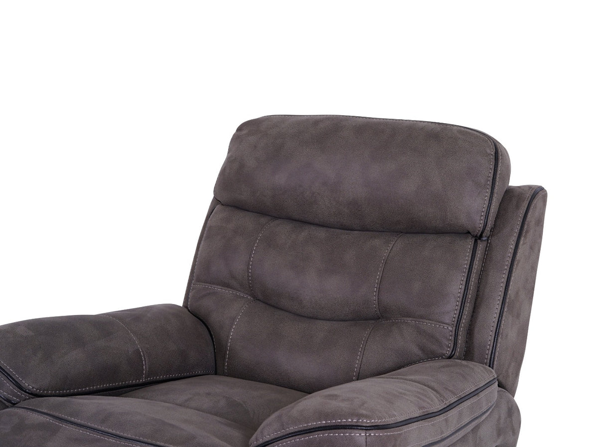 Noah grey recliner armchair – seat and back detail