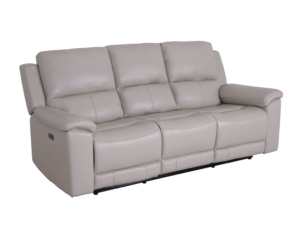 Valdez 3 Seater Power Recliner Cream - Dante Furniture
