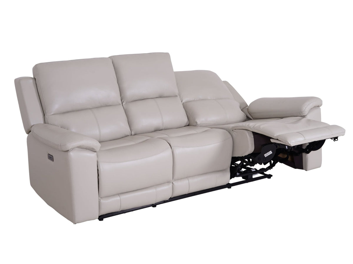 Valdez 3 Seater Power Recliner Cream - Dante Furniture