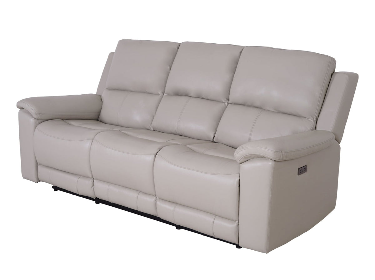 Valdez 3 Seater Power Recliner Cream - Dante Furniture