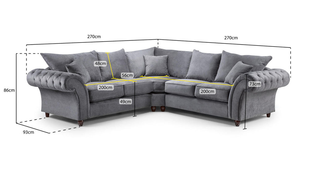 Windsor Corner Sofa - Grey - Dante Furniture